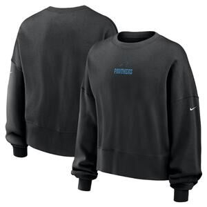 Nike Womens Carolina Panthers Oversized Rewind Sweatshirt Large Black NWT